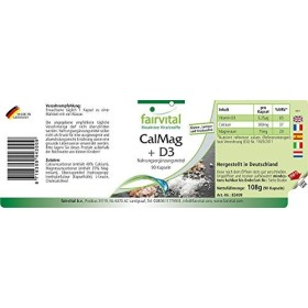 Fairvital | KalMag ainsi que D3 - set pour pendant 3 mois - 90 - capsules de calcium et magnésium et de Vitamine D3