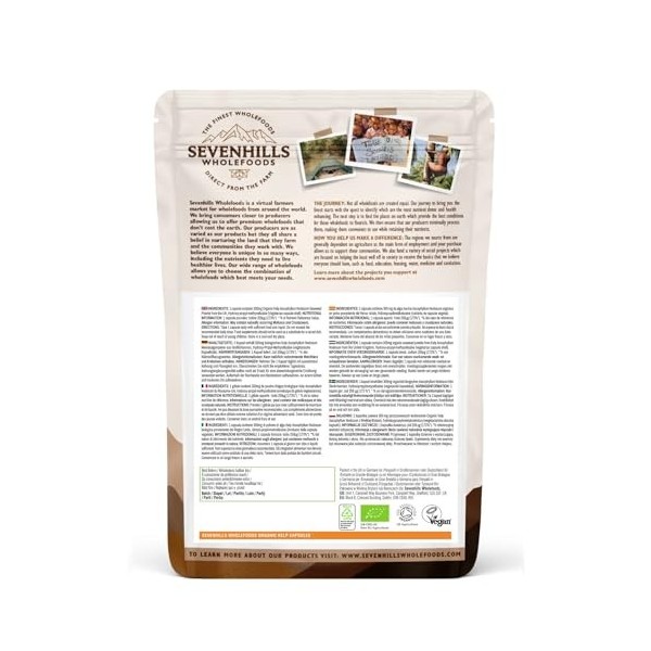 Sevenhills Wholefoods Capsules dalgues de varech biologiques, source naturelle diode, végétaliennes, récoltées à la main au