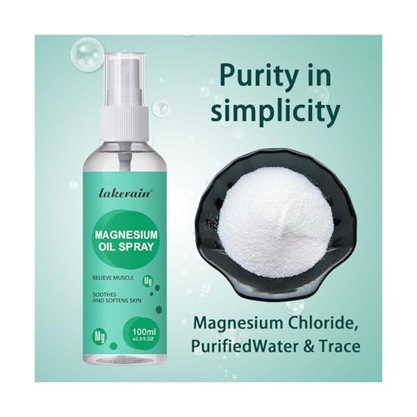 Vaporisateur de magnésium, régénère le magnésium du corps, vaporisateur dhuile de magnésium topique, haute absorption, sourc