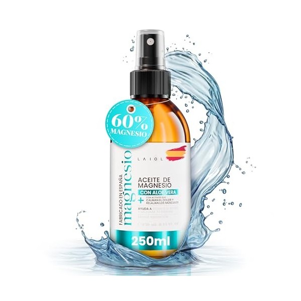 LAIOL Huile de Magnésium Spray – Magnesium liquide Natural Marin Transcutané – Huile Magnesium Oil Spray Feet – Magnesium lot
