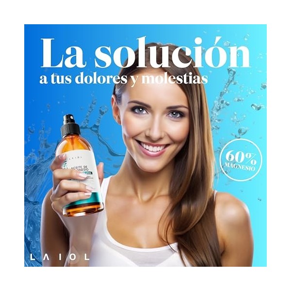 LAIOL Huile de Magnésium Spray – Magnesium liquide Natural Marin Transcutané – Huile Magnesium Oil Spray Feet – Magnesium lot