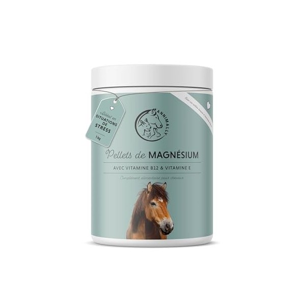 Pellets de Magnésium pour Chevaux 1 kg - Acétate de magnésium et oxyde de magnésium pour Une biodisponibilité maximale