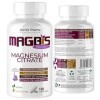 Citrate de Magnésium 1480mg, 120 Gélules Vegan 440 mg De Magnesium Élémentaire, Electrolyte Pour Fatigue, Système Nerveux, Mu
