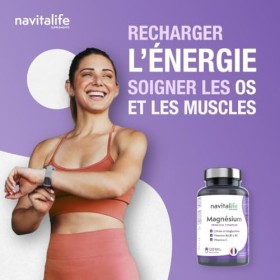 Magnésium 2145 mg. Bisglycinate de Magnésium 600 mg + Citrate de Magnésium 1545 mg avec Vitamines B6+ C+B1+B5. Magnésium Élém