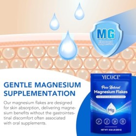 Flocons de Magnésium 250g, Bain de Magnésium, Chlorure de Magnésium Naturel pour le Sommeil, Sport, Massage, Relaxation Muscu