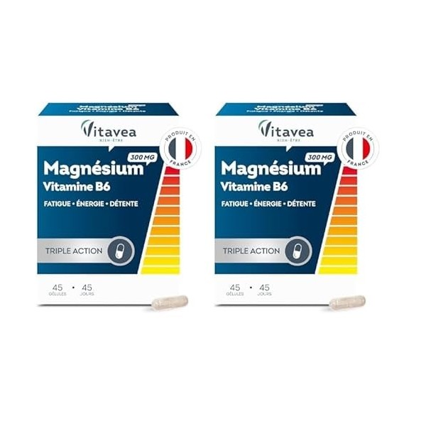 VITAVEA BIEN-ETRE - Magnésium 300 mg Vitamine B6 - Complément Alimentaire Fatigue, Détente, Energie, Relaxation, Equilibre Ne