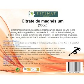 Citrate de magnésium pur 300G | 2500 mg | 4 mois de traitement | énergie et récupération rapide | haute biodisponibilité | l