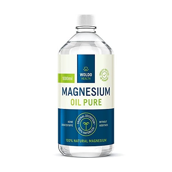 Huile de magnésium liquide Zechstein Chlorure de magnésium 1 litre - à diluer facilement pour lapplication sur la main
