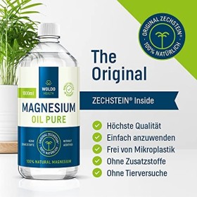 Huile de magnésium liquide Zechstein Chlorure de magnésium 1 litre - à diluer facilement pour lapplication sur la main