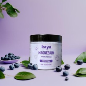 Kaya Magnésium en Poudre à diluer, goût Myrtille, sans sucres, 100g - Anti-stress et anti-fatigue - Vegan