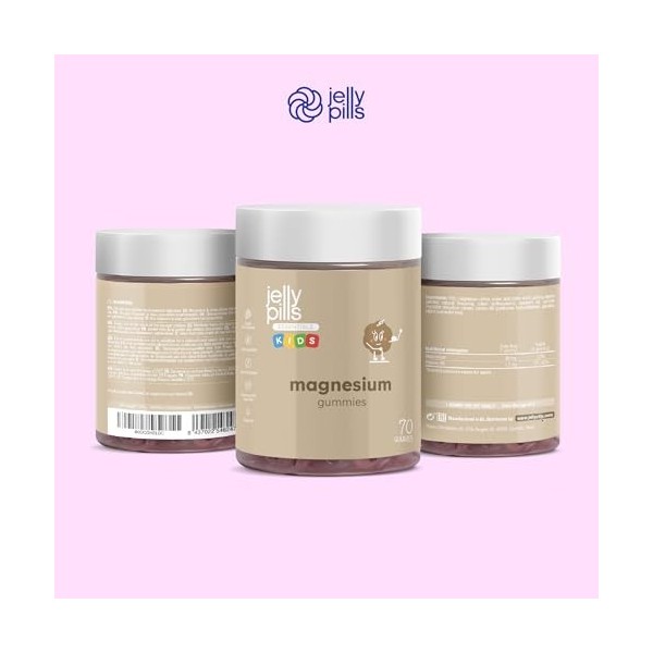 Jelly Pills® Kids Gummies 810 mg Citrate de Magnésium et Vitamine B6 Enfants - 70 gommes végétaliennes à larôme de baies - S