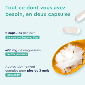 Magnésium Marin, Oxyde de Magnésium Pur et Fortement Dosé, Contre la Fatigue, Soutient le Système Digestif*, 240 Capsules, 10