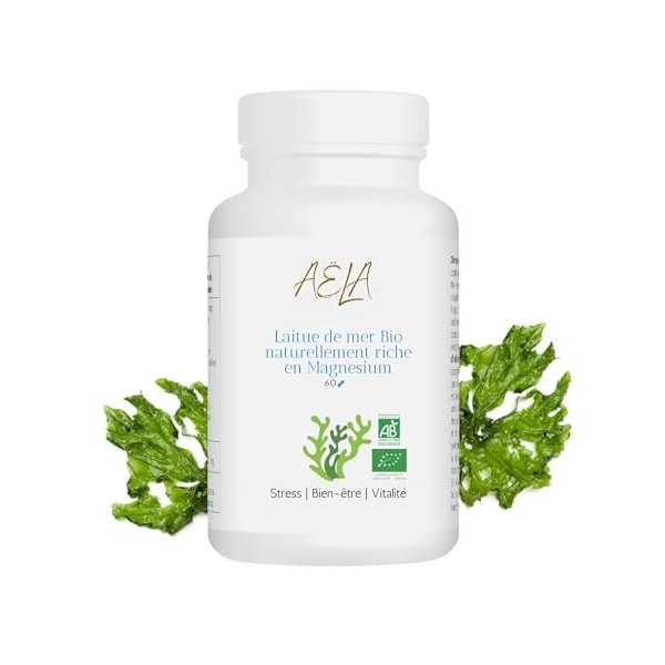 Magnésium Bio | Laitue de mer & Iode | Haute Absorption & Concentration | Fatigue et Nervosité, Réduction du Stress & Bien-Êt