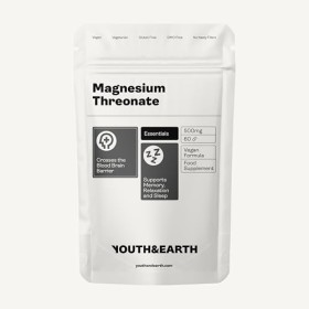 Youth & Earth Magnésium 500mg x 60 Capsules - Sommeil Amélioré - Santé Cérébrale