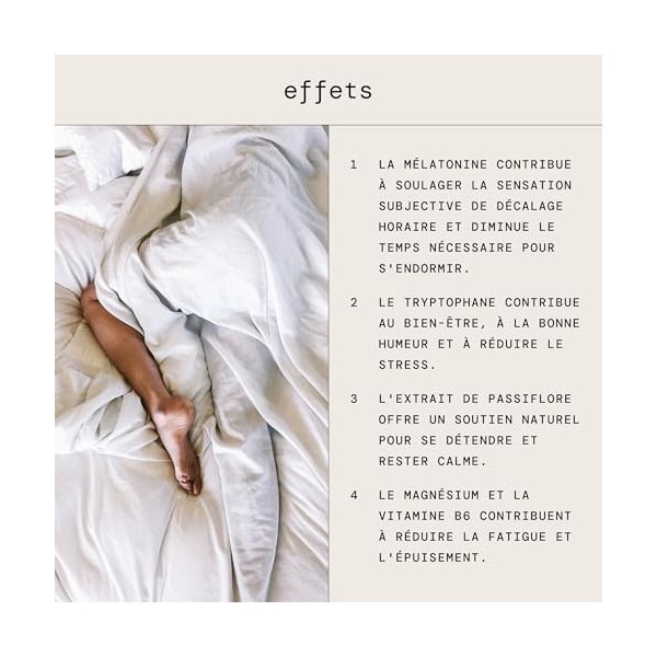 Mélatonine 1,9 mg pure avec magnésium, L-tryptophane, passiflore et vitamine B6 | 180 gélules végétaliennes | Sommeil réparat