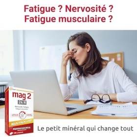MAG 2-24H – Magnésium, vitamine B6 et B12 - Anti-nervosité et anti-fatigue - Complément alimentaire - Programme de 3,5 mois -