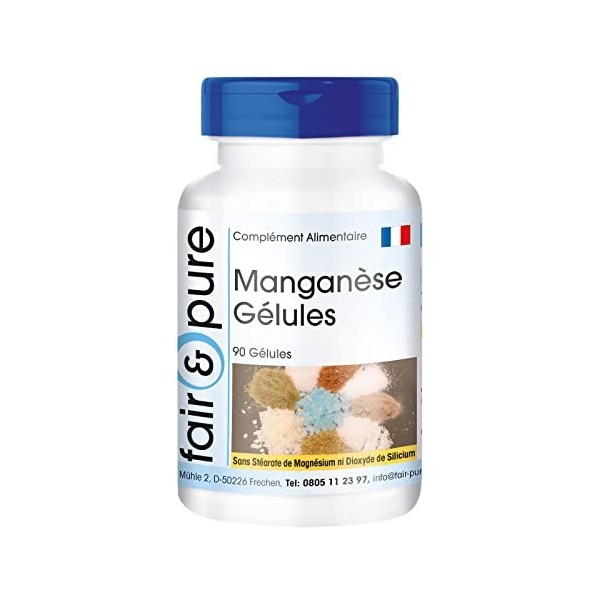 Fair & Pure® - Gélules de manganèse 4mg - véganes - sans stéarate de magnésium - 90 gélules