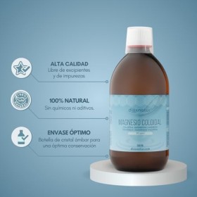 Dioxnatur Magnésium Pur 500 ml Magnésium Colloïdal Liquide 50 ppm - Relaxant Muscle Naturel