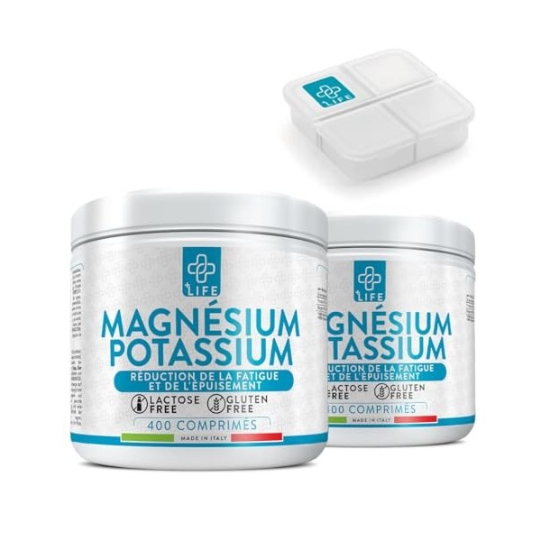 Potassium Magnesium 800 Comprimés PiuLife® 225mg Citrate De Magnesium Et 300mg Citrate De Potassium Par Dose, Complement Alim