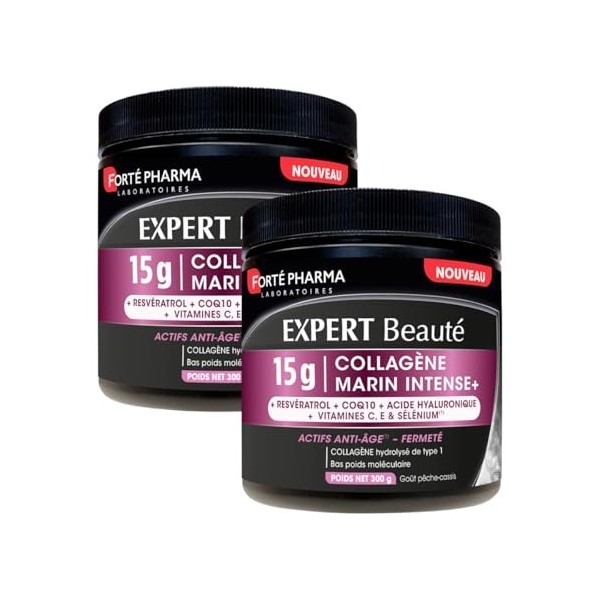 Forté Pharma - Expert Beauté Collagène Marin Intense+ 15g - Actifs anti-âge, Fermeté, Antioxydant - Collagène marin hydrolysé