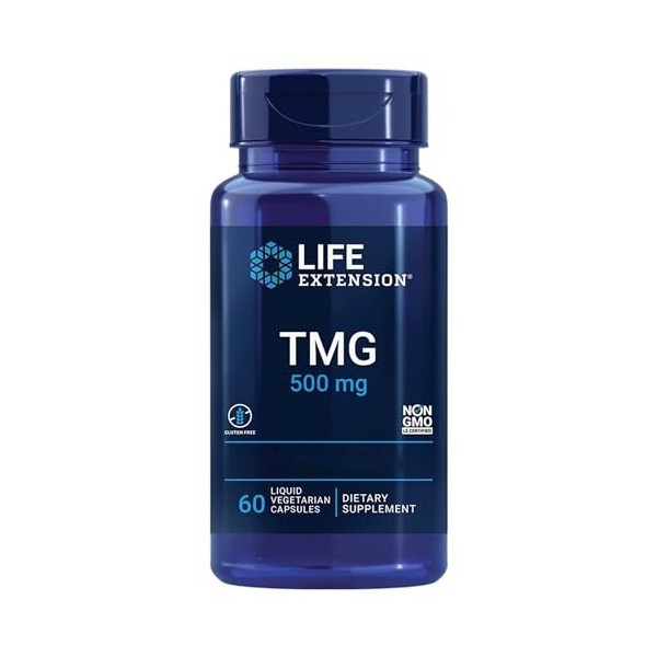 Life Extension, TMG, 500mg, 60 Capsules liquides végétaliennes, Sans Gluten, Sans Soja, Végétarien