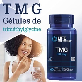 Life Extension, TMG, 500mg, 60 Capsules liquides végétaliennes, Sans Gluten, Sans Soja, Végétarien
