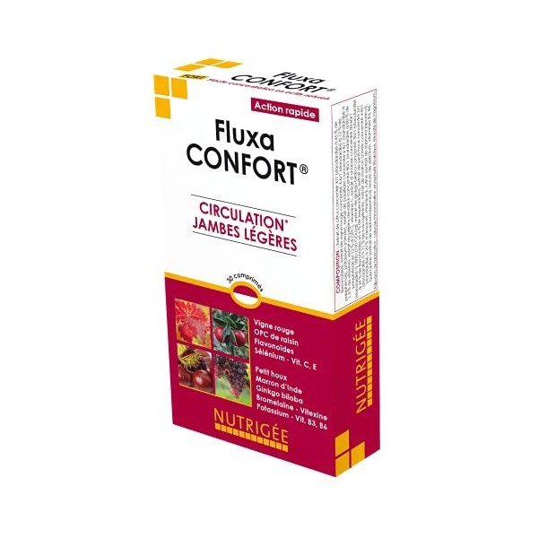 NUTRIGÉE - Fluxa Confort - Circulation - Jambes Légères - Favorise La Circulation Sanguine & Lymphatique, Régule La Circulati