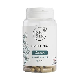 ACTIVITÉ CÉRÉBRALE & STRESS - Griffonia riche en 5 HTP- Action de détente - 120 gélules - Cure 2 mois - Complément Alimentair