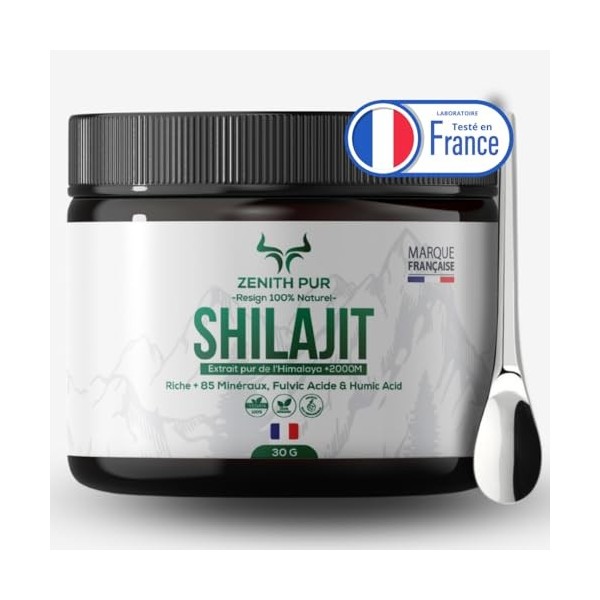 Shilajit 100%, 30g de Résine Minérale Shilajit, Authentique, Formée Naturellement – Excellente Source de Minéraux et Dacides