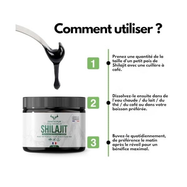 Shilajit 100%, 30g de Résine Minérale Shilajit, Authentique, Formée Naturellement – Excellente Source de Minéraux et Dacides