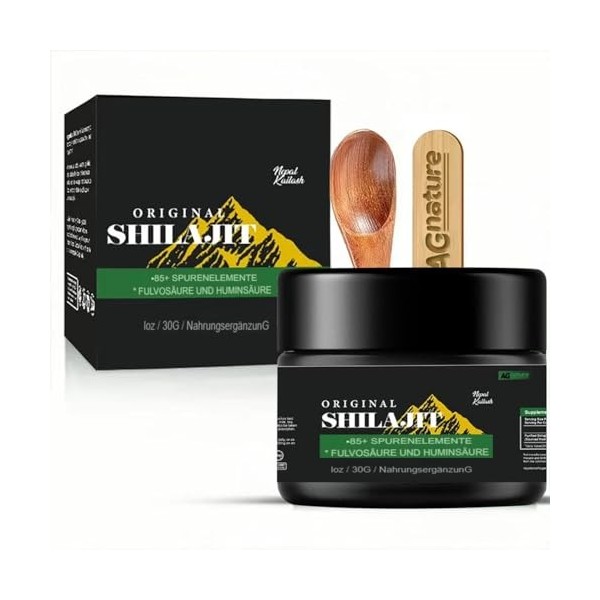 AG nature Complément Alimentaire de lHimalaya Résine Noire Naturelle 30g | Qualité Supérieure | Riche en Nutriments