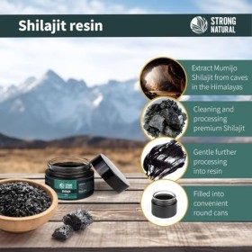 Shilajit Resin - 50 g de shilajit de lHimalayan - Source naturelle dacide fulvique, dacide humique et doligo-éléments