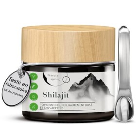 Shilajit Résine en Verre | Premium +2 Mois | Source Himalayenne Haute Puissance avec Acide Fulvique | Acide Humique et Oligo-