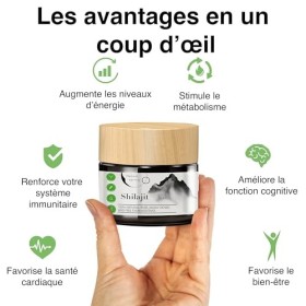 Shilajit Résine en Verre | Premium +2 Mois | Source Himalayenne Haute Puissance avec Acide Fulvique | Acide Humique et Oligo-