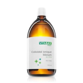 Vitabay Silicium Colloïdal 50 PPM 500 ml Vegan - Silicium Organique Hautement Concentré degré De Pureté 99,99% - Conserver 