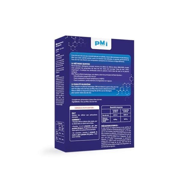 OLIGOCÉAN – PMI Plasma Marin Isotonique – Principes de Quinton – Fabrication française – 20 ampoules de 10 ml