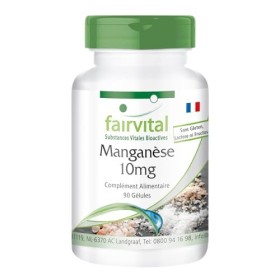 Fairvital | Manganèse 10mg - set pour 3 mois - Fortement dosé - VEGAN - 90 capsules - oligo-élément essentiel