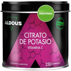 Citrate de potassium 3705 mg - 250 comprimés non enrobés - Potassium pur 1000 mg + Vitamine C 80 mg - Supplément sportif - Mu