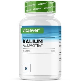 Potassium - 365 gélules avec 800 mg de potassium élémentaire issu du citrate de potassium par portion journalière - 100% ci
