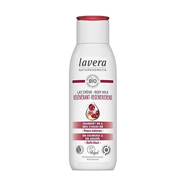 lavera Lait Crème Régénerant - Cosmétiques naturels - vegan - Cranberry bio & Huile dargan bio - certifié - 200ml