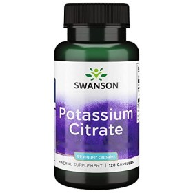 Swanson, Potassium Citrate Citrate de Potassium , 99mg de Potassium par Capsule, 120 Capsule, Haute Dosé, Sans Soja, Sans Gl