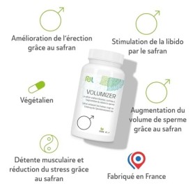 Volumizer - 60 Gélules Végétales - Complexe Homme avec Sélénium, Zinc, Safran et Plantes Naturelles - Soutien Vitalité et Bie