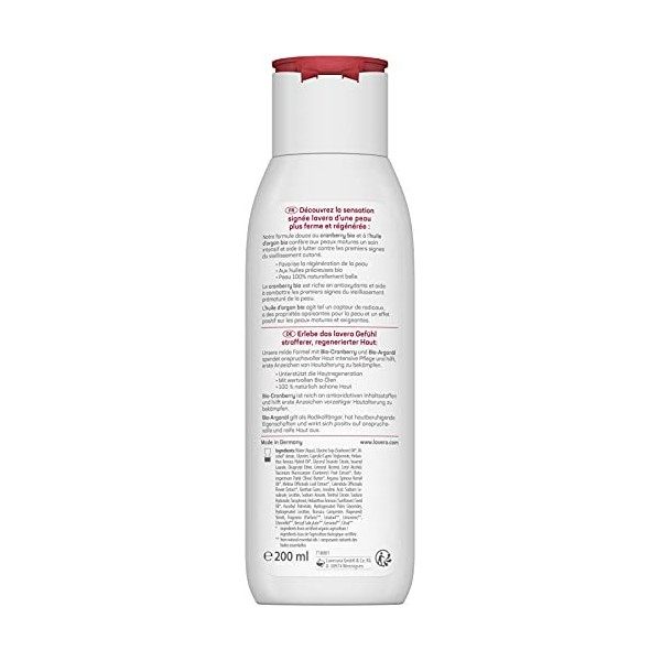 lavera Lait Crème Régénerant - Cosmétiques naturels - vegan - Cranberry bio & Huile dargan bio - certifié - 200ml