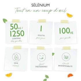 Sélénium en gouttes - Hautement dosé à 100 µg par goutte - 50 ml - Premium : sélénite de sodium naturel - Sélénium liquide - 