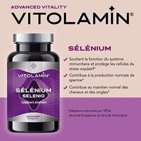SÉLÉNIUM VITOLAMIN® 365 Comprimés Végétariens - 1 par jour. Le Sélénium contribue au fonctionnement normal du système immunit