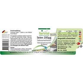 Fairvital | Sélénium 200mcg sous forme de Sélénométhionine - 2 mois de cure - Hautement dosé - 60 comprimés