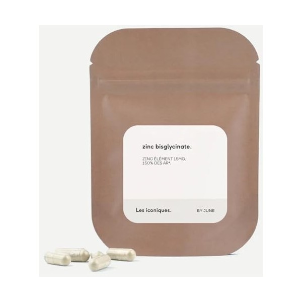 Zinc Bisglycinate, Renforce lImmunité et Soutient une Peau Saine, Assimilation Optimale, Cure de 2 Mois, 60 Gélules Végétale