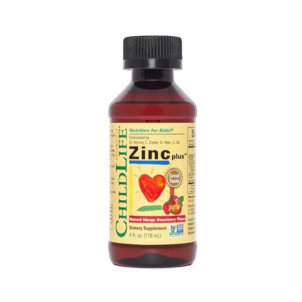 Child Life Zinc Plus, Natural Mango Strawberry - 118 ml.