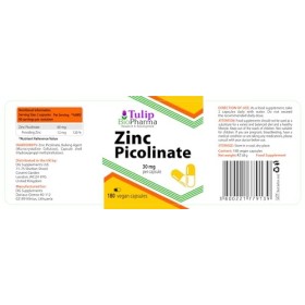 Zink Picolinate 30 mg 180 gélules végétaliennes, testées en laboratoire par des tiers, complément haute résistance