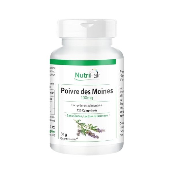Poivre des moines 100mg - Gattilier & Zinc - 120 comprimés - Hautement dosé - 100% végétalien - Production allemande & tests 
